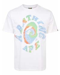 Мужская белая футболка с круглым вырезом с принтом от A Bathing Ape