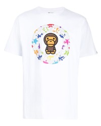 Мужская белая футболка с круглым вырезом с принтом от A Bathing Ape