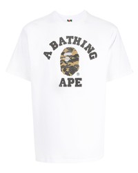 Мужская белая футболка с круглым вырезом с принтом от A Bathing Ape