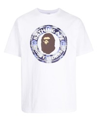 Мужская белая футболка с круглым вырезом с принтом от A Bathing Ape