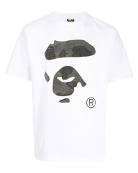 Мужская белая футболка с круглым вырезом с принтом от A Bathing Ape