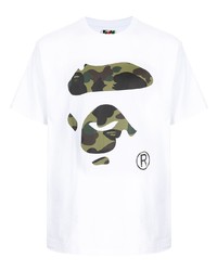 Мужская белая футболка с круглым вырезом с принтом от A Bathing Ape