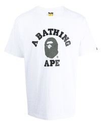 Мужская белая футболка с круглым вырезом с принтом от A Bathing Ape