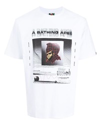 Мужская белая футболка с круглым вырезом с принтом от A Bathing Ape