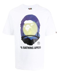 Мужская белая футболка с круглым вырезом с принтом от A Bathing Ape