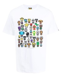 Мужская белая футболка с круглым вырезом с принтом от A Bathing Ape