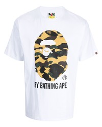 Мужская белая футболка с круглым вырезом с принтом от A Bathing Ape