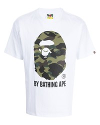 Мужская белая футболка с круглым вырезом с принтом от A Bathing Ape