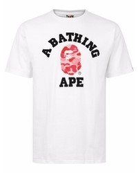 Мужская белая футболка с круглым вырезом с принтом от A Bathing Ape