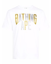 Мужская белая футболка с круглым вырезом с принтом от A Bathing Ape