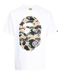 Мужская белая футболка с круглым вырезом с принтом от A Bathing Ape