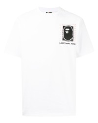 Мужская белая футболка с круглым вырезом с принтом от A Bathing Ape