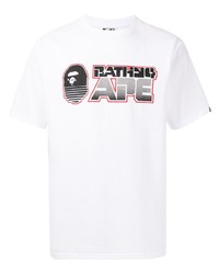 Мужская белая футболка с круглым вырезом с принтом от A Bathing Ape