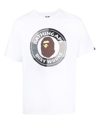 Мужская белая футболка с круглым вырезом с принтом от A Bathing Ape