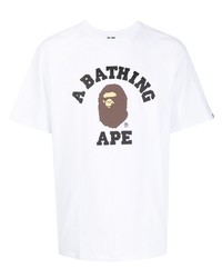 Мужская белая футболка с круглым вырезом с принтом от A Bathing Ape