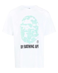 Мужская белая футболка с круглым вырезом с принтом от A Bathing Ape