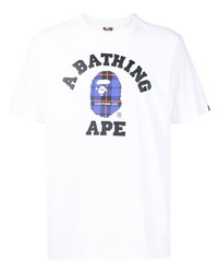 Мужская белая футболка с круглым вырезом с принтом от A Bathing Ape