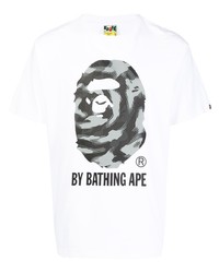 Мужская белая футболка с круглым вырезом с принтом от A Bathing Ape