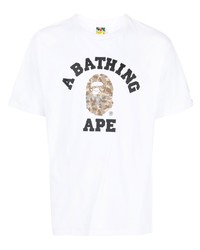 Мужская белая футболка с круглым вырезом с принтом от A Bathing Ape