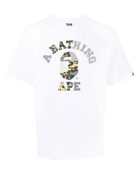 Мужская белая футболка с круглым вырезом с принтом от A Bathing Ape