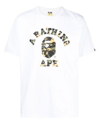 Мужская белая футболка с круглым вырезом с принтом от A Bathing Ape