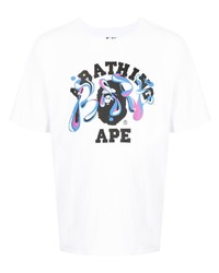 Мужская белая футболка с круглым вырезом с принтом от A Bathing Ape