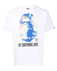 Мужская белая футболка с круглым вырезом с принтом от A Bathing Ape