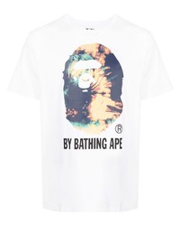 Мужская белая футболка с круглым вырезом с принтом от A Bathing Ape