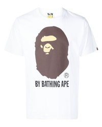 Мужская белая футболка с круглым вырезом с принтом от A Bathing Ape