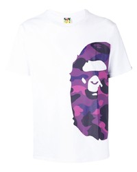 Мужская белая футболка с круглым вырезом с принтом от A Bathing Ape