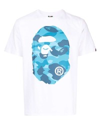 Мужская белая футболка с круглым вырезом с принтом от A Bathing Ape