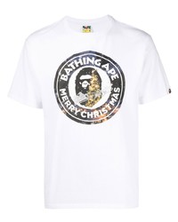 Мужская белая футболка с круглым вырезом с принтом от A Bathing Ape