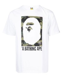 Мужская белая футболка с круглым вырезом с принтом от A Bathing Ape