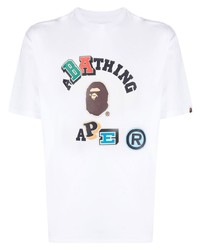 Мужская белая футболка с круглым вырезом с принтом от A Bathing Ape