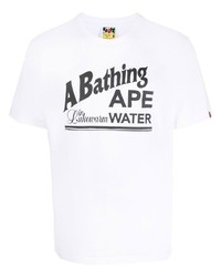 Мужская белая футболка с круглым вырезом с принтом от A Bathing Ape