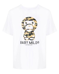 Мужская белая футболка с круглым вырезом с принтом от A Bathing Ape