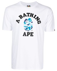 Мужская белая футболка с круглым вырезом с принтом от A Bathing Ape