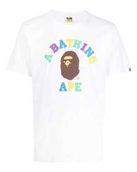 Мужская белая футболка с круглым вырезом с принтом от A Bathing Ape