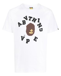 Мужская белая футболка с круглым вырезом с принтом от A Bathing Ape