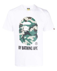 Мужская белая футболка с круглым вырезом с принтом от A Bathing Ape