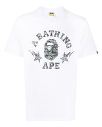 Мужская белая футболка с круглым вырезом с принтом от A Bathing Ape