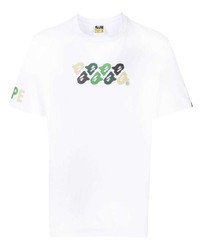 Мужская белая футболка с круглым вырезом с принтом от A Bathing Ape