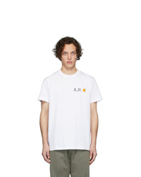 Мужская белая футболка с круглым вырезом с принтом от A.P.C.