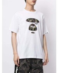 Мужская белая футболка с круглым вырезом с принтом от AAPE BY A BATHING APE