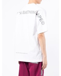 Мужская белая футболка с круглым вырезом с принтом от AAPE BY A BATHING APE