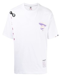 Мужская белая футболка с круглым вырезом с принтом от AAPE BY A BATHING APE