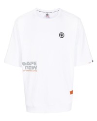 Мужская белая футболка с круглым вырезом с принтом от AAPE BY A BATHING APE