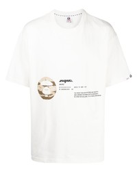 Мужская белая футболка с круглым вырезом с принтом от AAPE BY A BATHING APE
