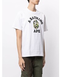 Мужская белая футболка с круглым вырезом с принтом от A Bathing Ape