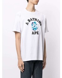 Мужская белая футболка с круглым вырезом с принтом от A Bathing Ape